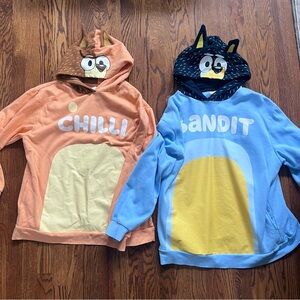 Bluey Couples Costume: Chilli and Bandit Hoodies